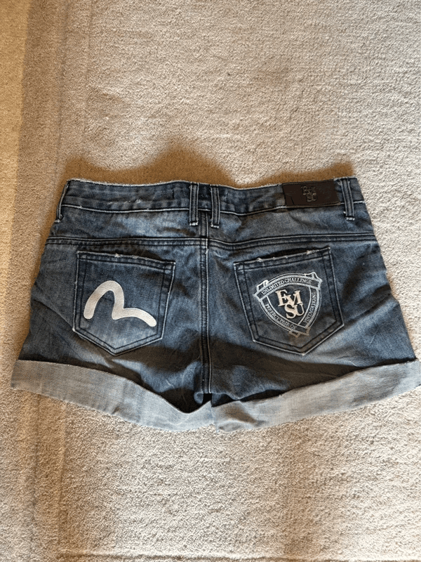 Evisu Washed Denim Shorts